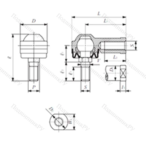 Подшипник скольжения сферический LHSA 6