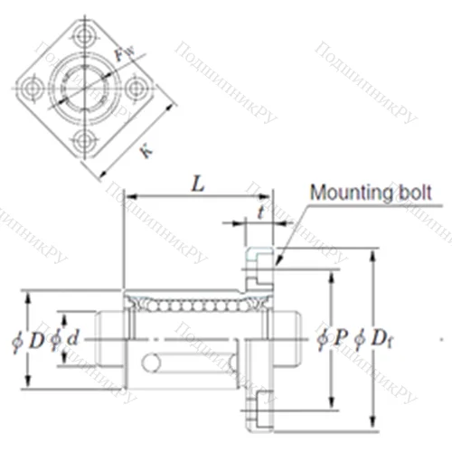 Подшипник шариковый линейный SDMK 8MG