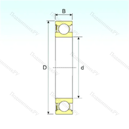 Подшипник шариковый радиальный 628-RS от производителя  ISB Подшипник шариковый радиальный 628-RS от производителя  ISB