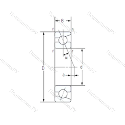 Подшипник шариковый радиально-упорный 7209AC