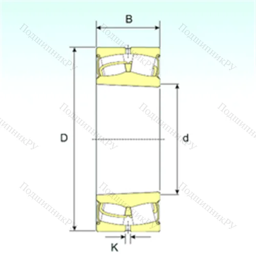 Подшипник роликовый радиальный самоцентрирующийся 22211-2RSK