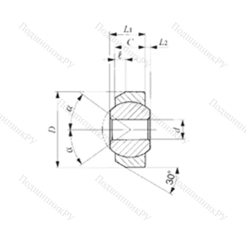 Подшипник скольжения сферический SNA 6