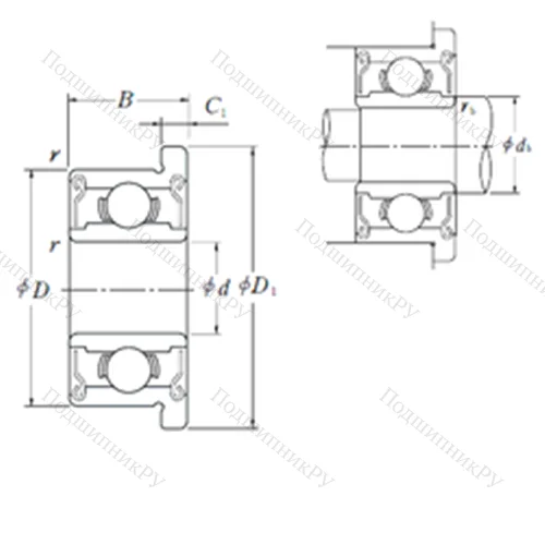 Подшипник шариковый радиальный FR 144ZZ
