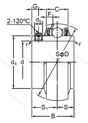 Корпусный подшипник UC 210-30 в Воронеже