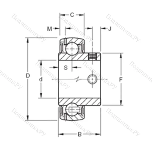 Подшипник шариковый радиальный GYA 103RRB 2