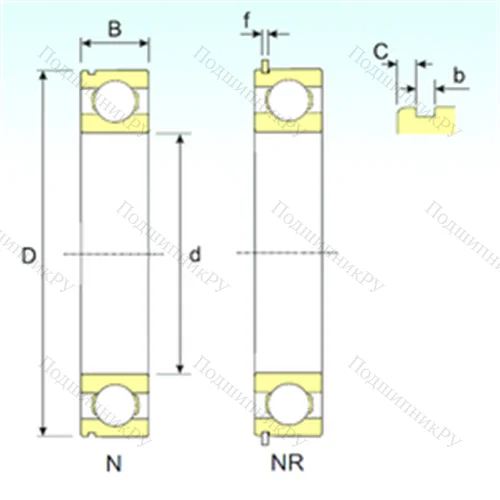 Подшипник шариковый радиальный 6409 NR от производителя  ISB