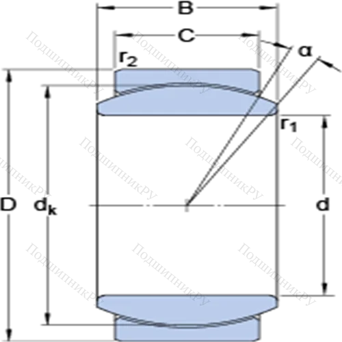 Радиальные сферические подшипники скольжения с контактными поверхностями сталь/сталь, требующие техобслуживания GE 35 CJ 2