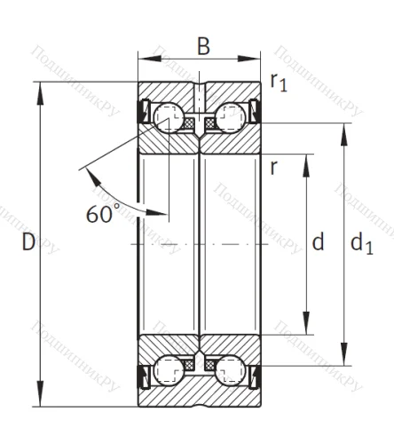 Сверхточный подшипник ZKLN 2052-2RS-XL от производителя  INA