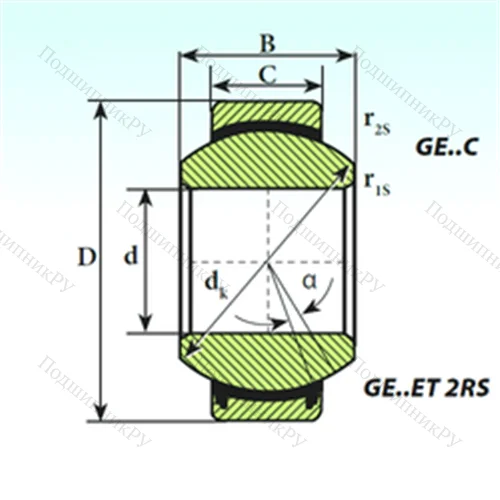 Подшипник скольжения сферический GE 70 ET 2RS
