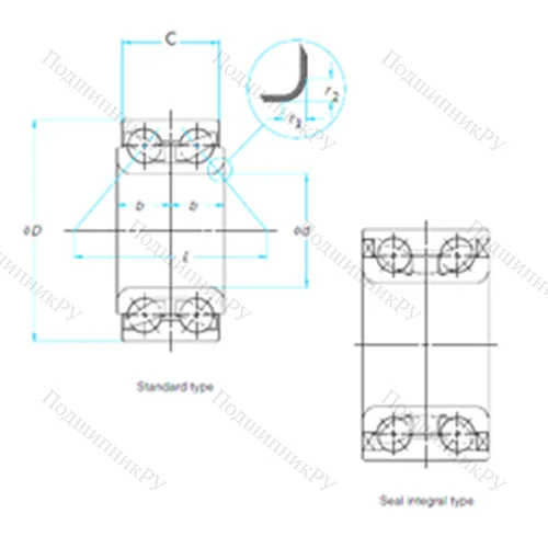 Подшипник шариковый радиально-упорный FW 9053