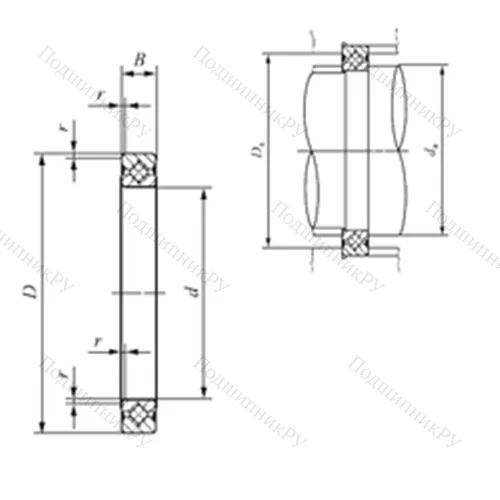 Подшипник роликовый упорно-радиальный с четырехточечным контактом