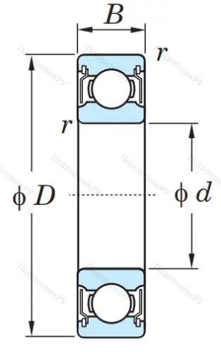 Однорядный шариковый подшипник 6224 ZZX C 3 от производителя  KOYO