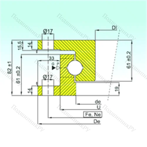 Подшипник шариковый опорно-поворотный NK.22.1100.100-1PPN