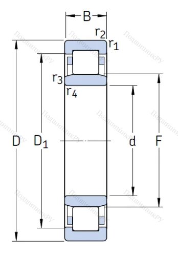 Роликовый цилиндрический подшипник NU 314 ECJ/C 3 от производителя  SKF