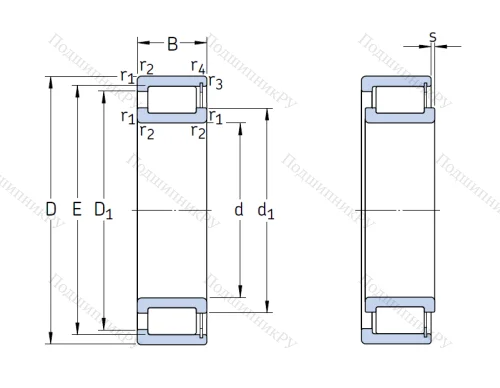 Роликовый цилиндрический подшипник NCF 1876 V от производителя  SKF Роликовый цилиндрический подшипник NCF 1876 V от производителя  SKF