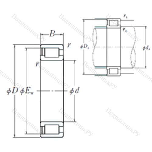 Подшипник роликовый радиальный NCF 18/560V от производителя  NSK Подшипник роликовый радиальный NCF 18/560V от производителя  NSK