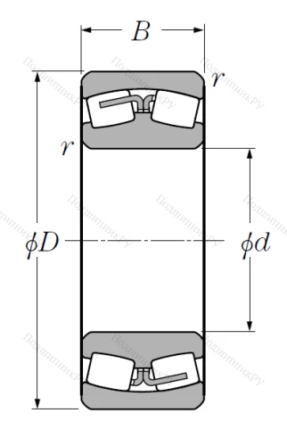 Сферический роликовый подшипник 22219 B (EA) D 1 от производителя  NTN