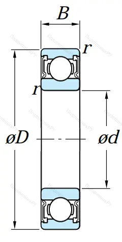 Однорядный шариковый подшипник 6026 2RS от производителя  KOYO Однорядный шариковый подшипник 6026 2RS от производителя  KOYO