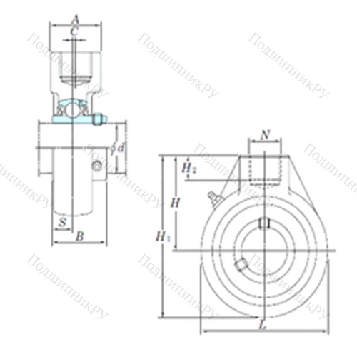 Подшипниковый узел шариковый радиальный UCHA 215 от производителя  KOYO