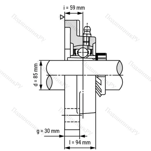 Подшипниковый узел UKF 319+H 2319 - Вал: 85 мм от производителя  LPZ Подшипниковый узел UKF 319+H 2319 - Вал: 85 мм от производителя  LPZ
