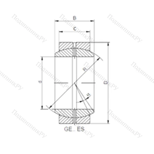 Подшипник скольжения сферический GE 035 XES-2RS от производителя  CX Подшипник скольжения сферический GE 035 XES-2RS от производителя  CX