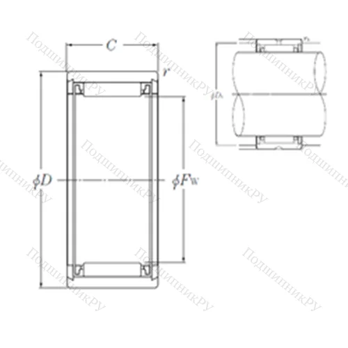 Подшипник игольчатый радиальный NK 6/12T 2