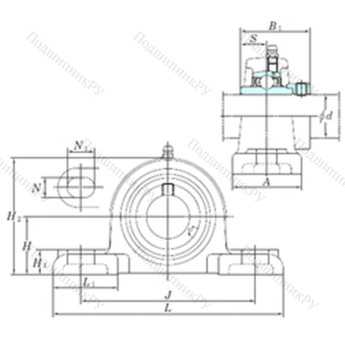 Подшипниковый узел шариковый радиальный NAPK 204-12 от производителя  KOYO