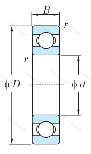 Однорядный шариковый подшипник 6322 CM от производителя  KOYO