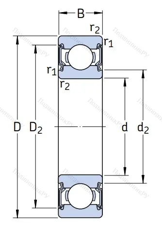 Однорядный шариковый подшипник 6000 2RSLTN 9/C 3VT 162 от производителя  SKF Однорядный шариковый подшипник 6000 2RSLTN 9/C 3VT 162 от производителя  SKF