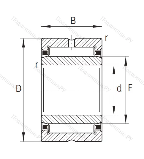 Игольчатый подшипник NK 19/16 XL от производителя  INA