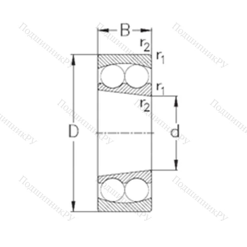 Подшипник шариковый радиальный самоцентрирующийся 1211-K