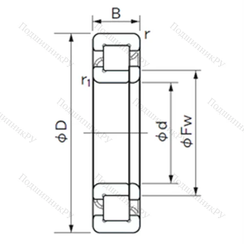 Подшипник роликовый радиальный NUP 2236 E