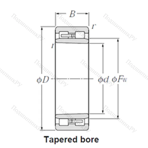 Подшипник роликовый радиальный NNU 4968K от производителя  NTN
