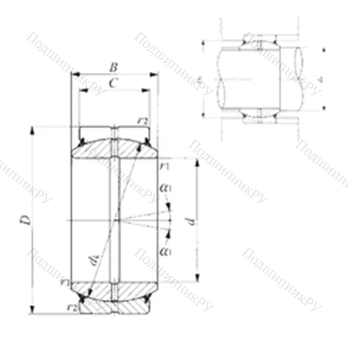 Подшипник скольжения сферический GE 140ES-2RS