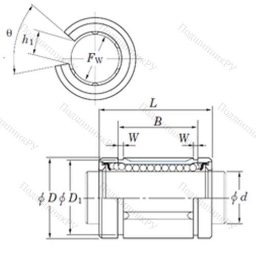 Подшипник шариковый линейный SDM 50OP