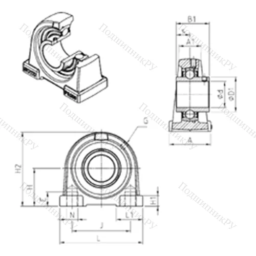 Подшипниковый узел шариковый радиальный UCPA 212 от производителя  SNR Подшипниковый узел шариковый радиальный UCPA 212 от производителя  SNR