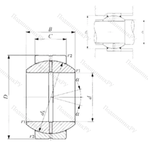 Подшипник скольжения сферический GE 70GS от производителя  IKO Подшипник скольжения сферический GE 70GS от производителя  IKO