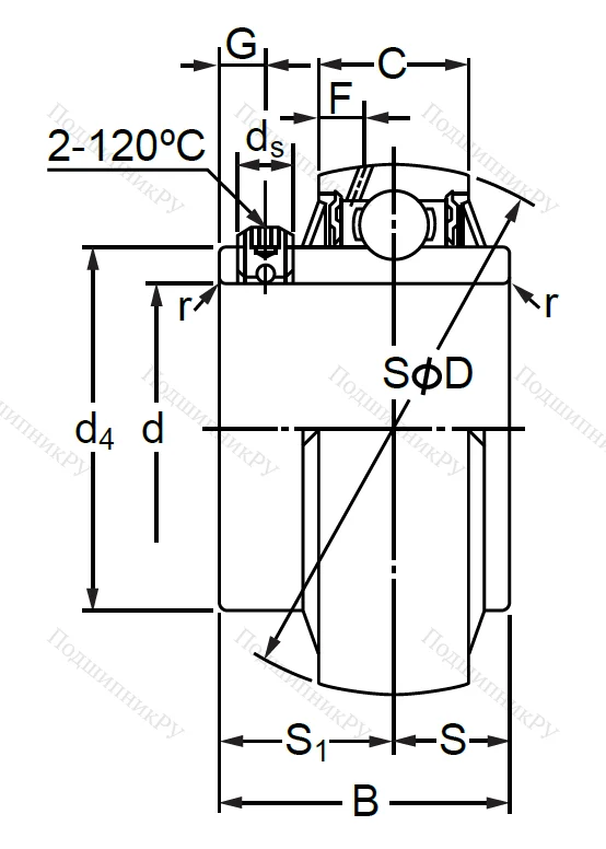 Корпусный подшипник UC 317 (480317 ГОСТ) в Воронеже