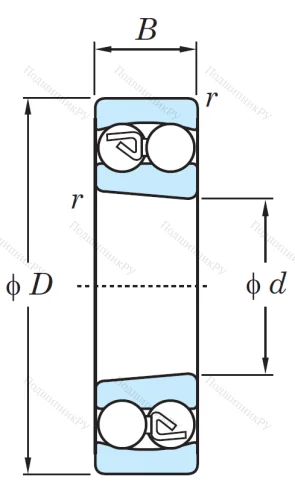 Двухрядный шариковый подшипник 2212 K