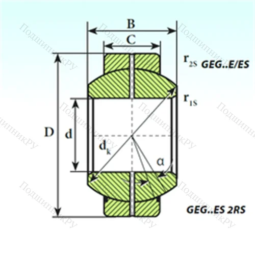 Подшипник скольжения сферический GEG 30 ES