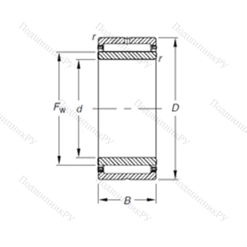 Подшипник игольчатый радиальный NA 6919