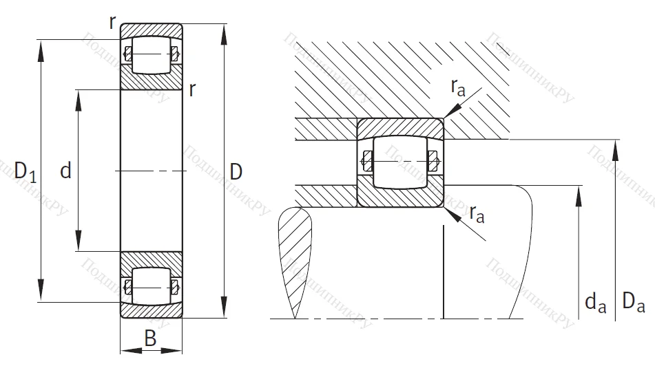 Сферический роликовый подшипник 20307 TVP