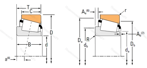 Конический роликовый подшипник 32038 XM от производителя  TIMKEN Конический роликовый подшипник 32038 XM от производителя  TIMKEN