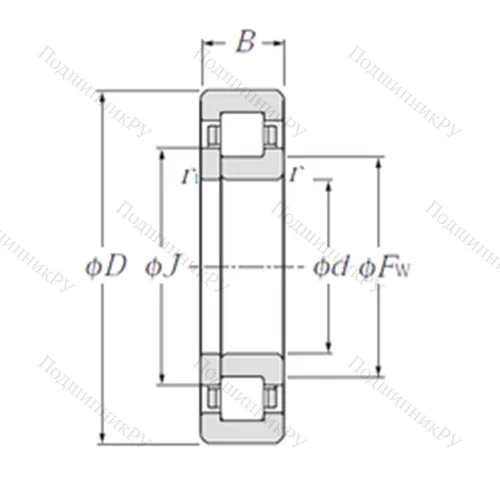 Подшипник роликовый радиальный NUP 1021 от производителя  NTN
