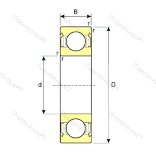 Подшипник шариковый радиальный SS 61911-2RS