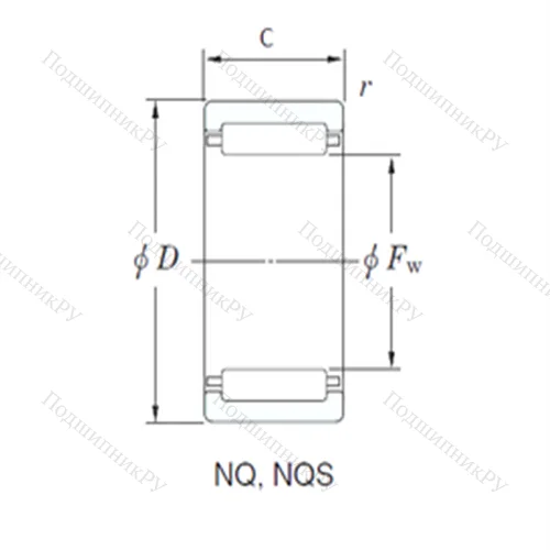 Подшипник игольчатый радиальный 18NQ 2516
