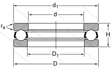 Упорный шариковый подшипник 8220 (51220) в Воронеже