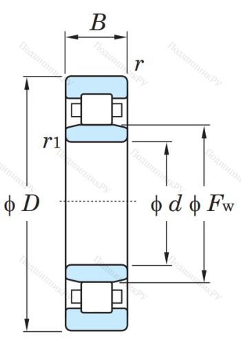 Роликовый цилиндрический подшипник NU 318 от производителя  KOYO Роликовый цилиндрический подшипник NU 318 от производителя  KOYO