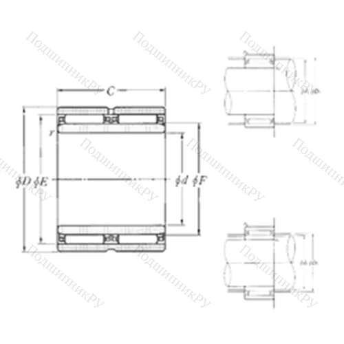 Подшипник игольчатый радиальный NAO-70?95?56ZW