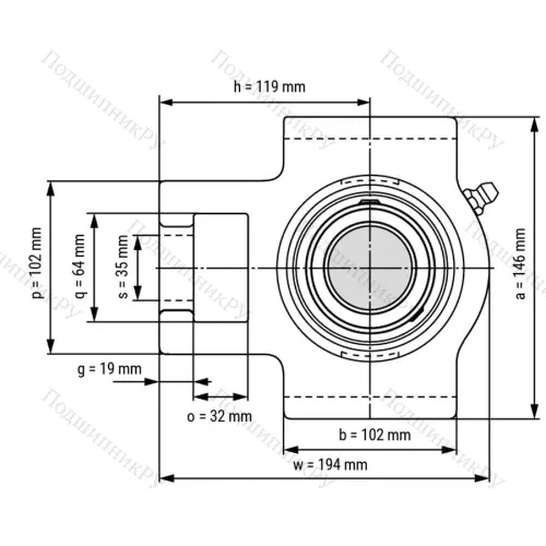 Подшипниковый узел UCT 321 - Вал: 105 мм